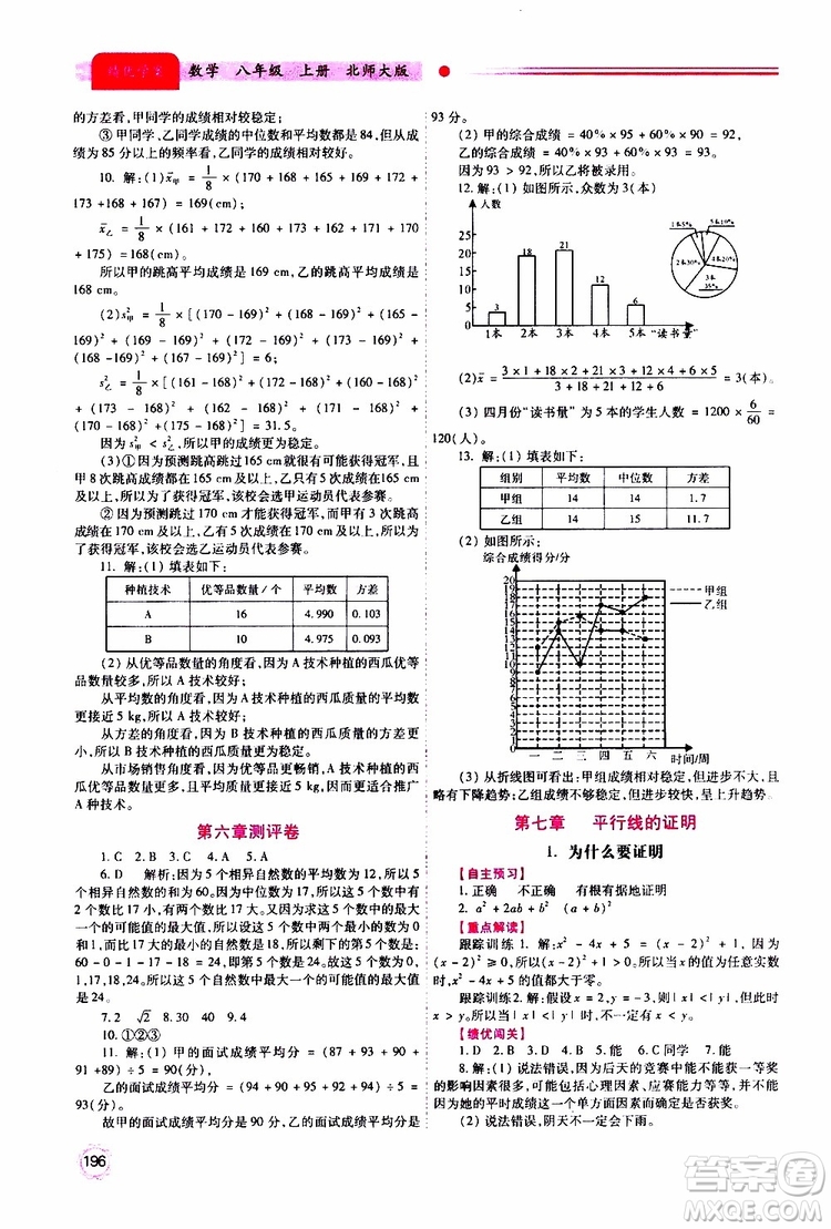 公告目錄教輔2019年績(jī)優(yōu)學(xué)案八年級(jí)上冊(cè)數(shù)學(xué)北師大版參考答案