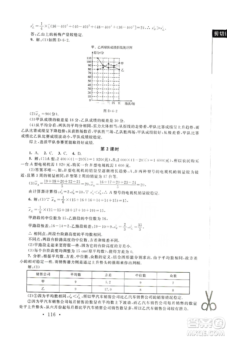 2019新課標(biāo)同步單元練習(xí)8年級(jí)上冊(cè)數(shù)學(xué)北師大版深圳專版答案