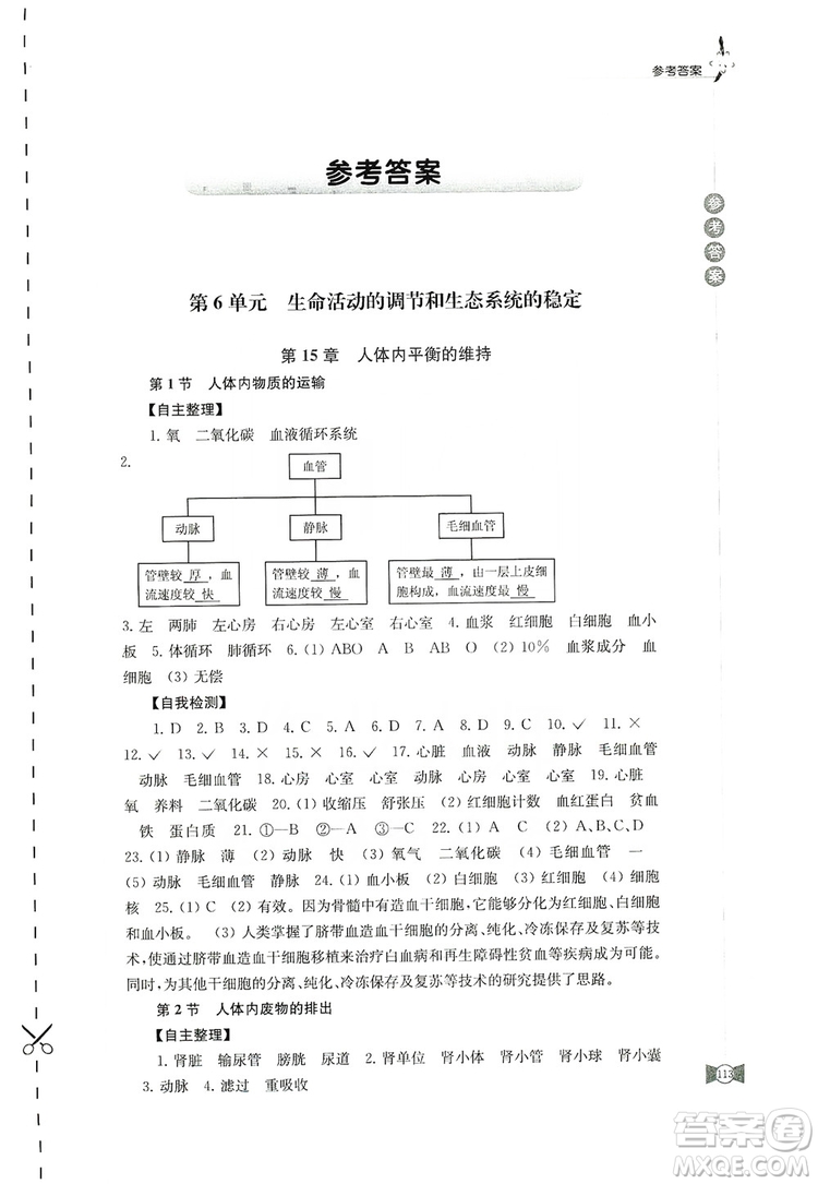 江蘇鳳凰教育出版社2019學習與評價八年級生物上冊蘇教版答案