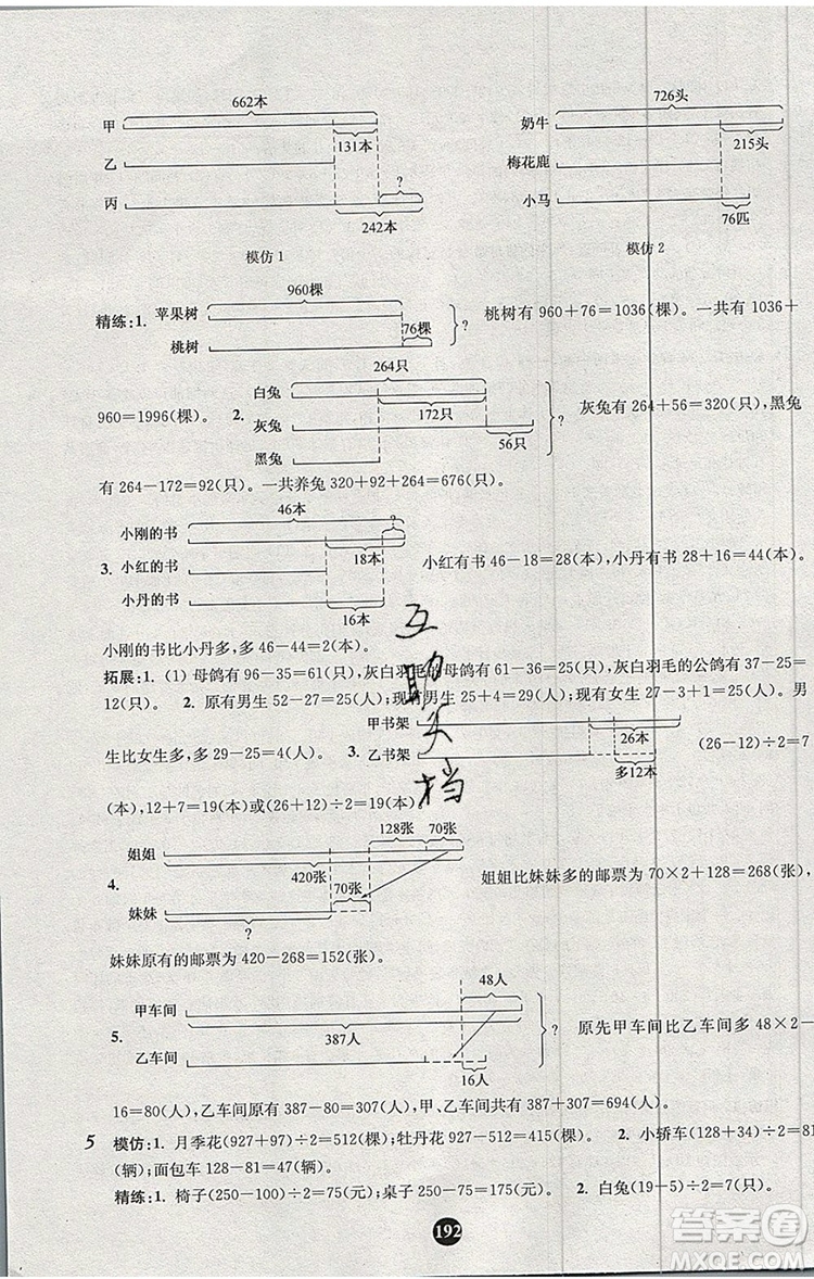 2019年小學(xué)奧數(shù)入門(mén)階梯訓(xùn)練舉一跟二反三拓五二年級(jí)參考答案