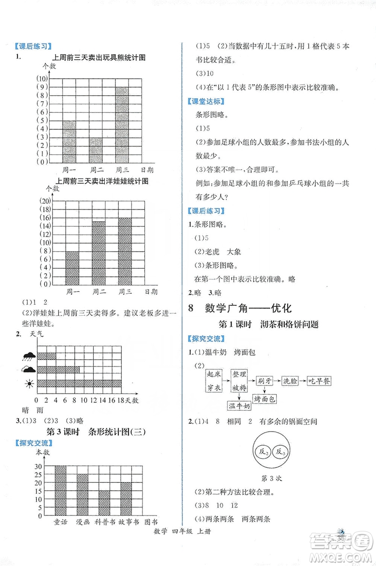 人民教育出版社2019同步導(dǎo)學(xué)案課時(shí)練四年級(jí)數(shù)學(xué)上冊答案