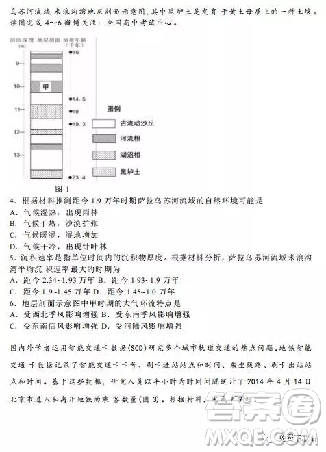 2020屆衡水金卷全國新高三開學(xué)考試模擬試題一文綜地理試題及答案