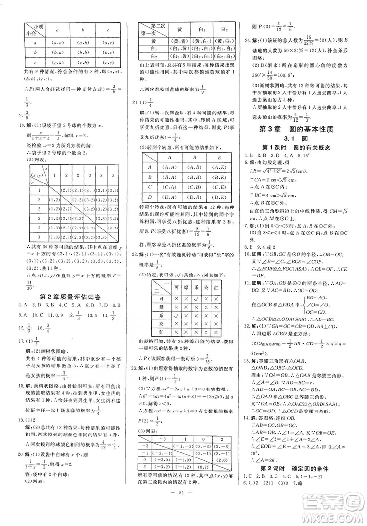 光明日?qǐng)?bào)出版社2019全效學(xué)習(xí)課時(shí)提優(yōu)精華版分層提分九年級(jí)上下冊(cè)數(shù)學(xué)浙江版B版答案