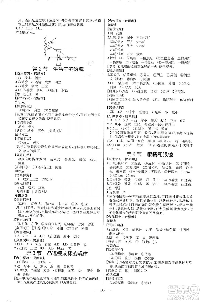 同步學(xué)歷案課時練2019八年級物理上冊人教版河北專版答案