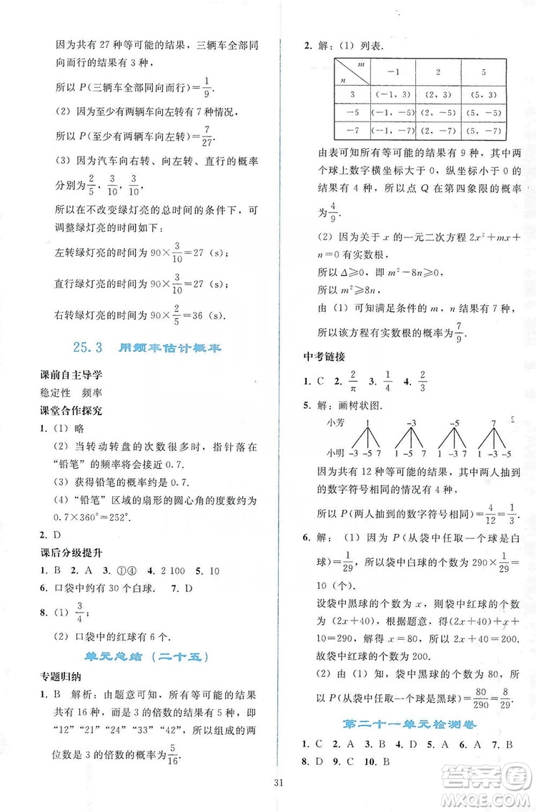 2019同步輕松練習(xí)九年級數(shù)學(xué)上冊人教版答案