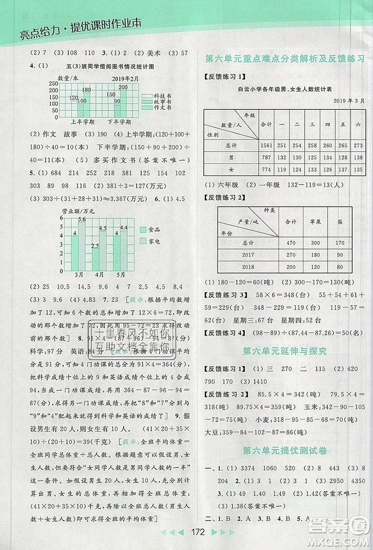 2019年亮點(diǎn)給力提優(yōu)課時(shí)作業(yè)本五年級(jí)數(shù)學(xué)上冊(cè)參考答案