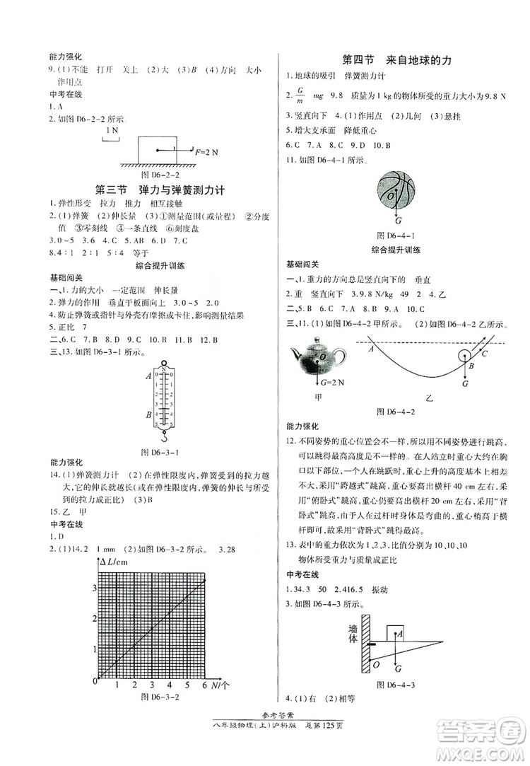 萬向思維2019高效課時通八年級物理上冊滬科版答案