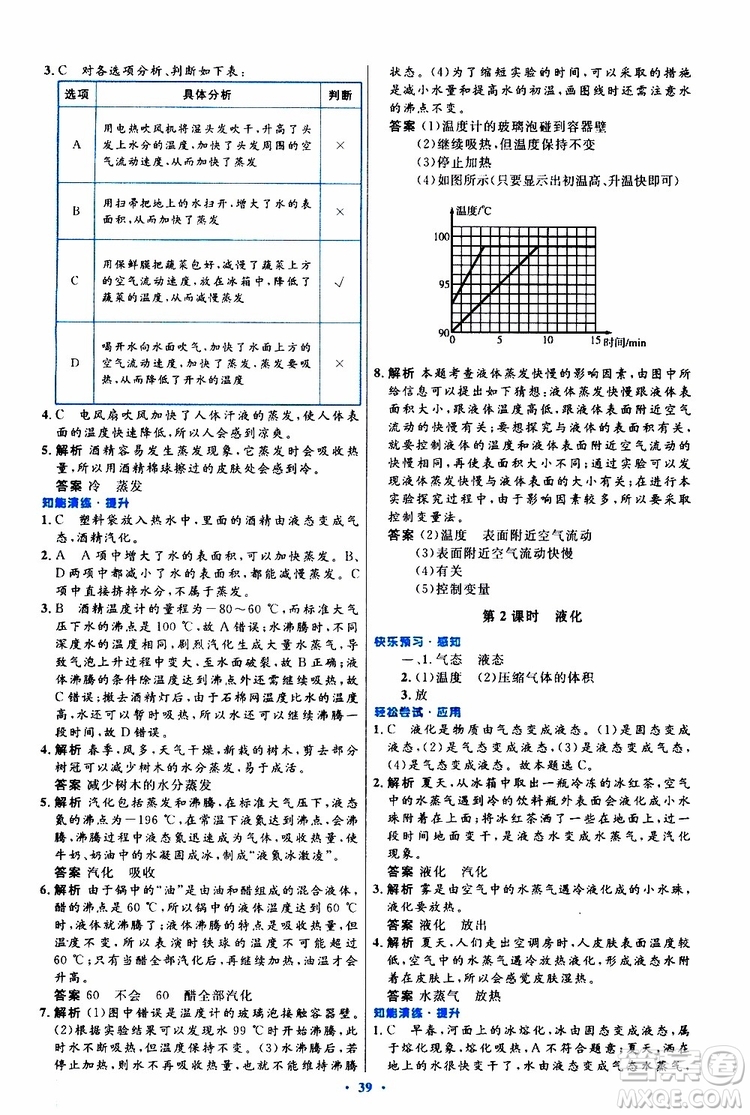 2019年初中同步測控優(yōu)化設(shè)計八年級上冊物理人教版參考答案
