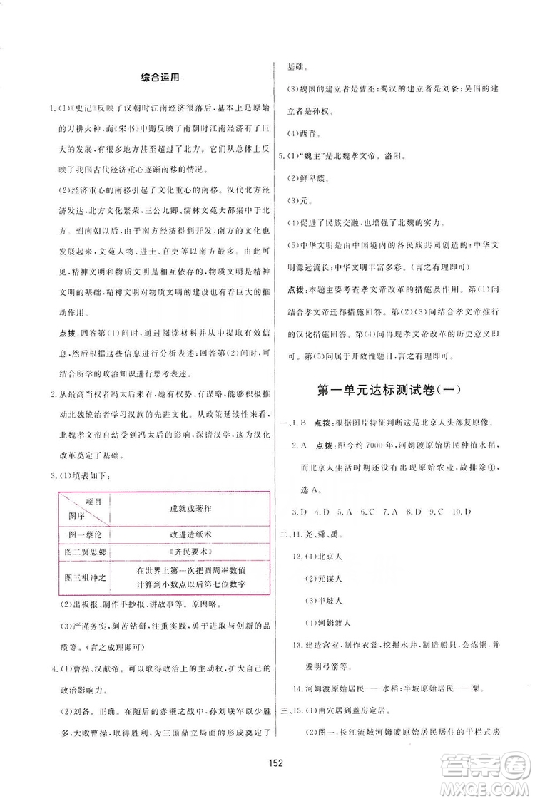 2019三維數(shù)字課堂7年級(jí)中國(guó)歷史上冊(cè)人教版答案