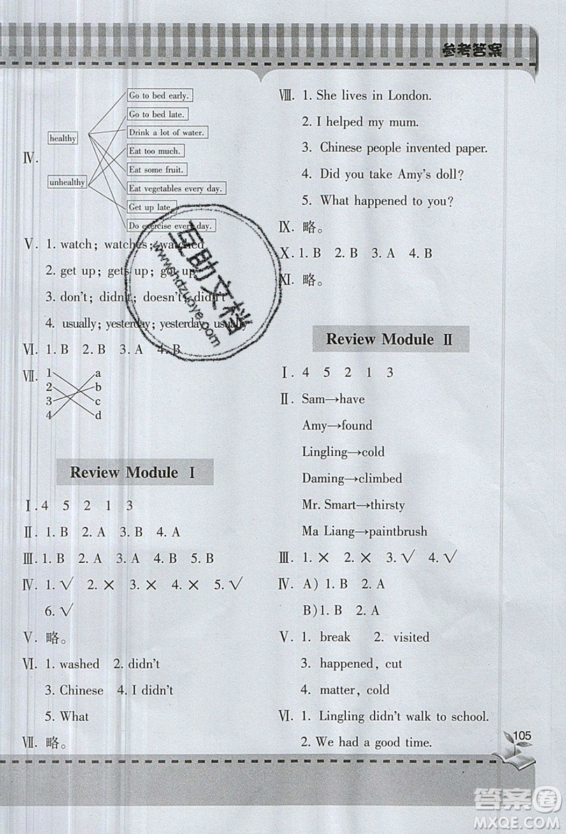 2019年小學(xué)新課堂同步學(xué)習(xí)與探究四年級英語上冊外研版答案