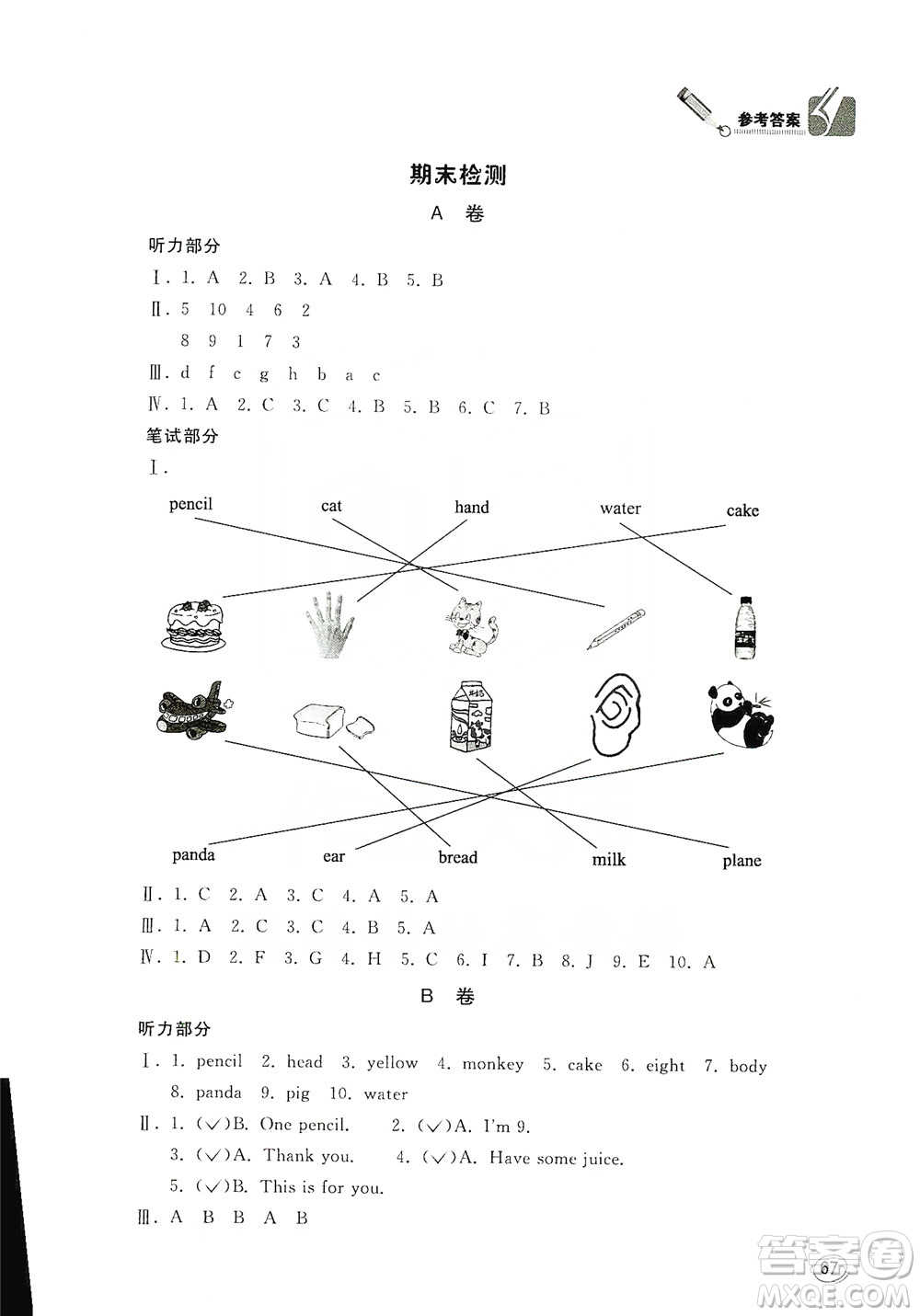 山東人民出版社2019小學(xué)英語同步學(xué)習(xí)三年級英語上冊人教版答案