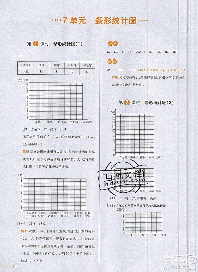 2019年一本我愛(ài)寫作業(yè)小學(xué)數(shù)學(xué)四年級(jí)上冊(cè)人教版參考答案