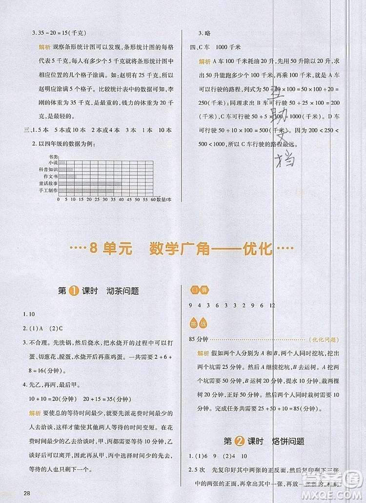 2019年一本我愛(ài)寫作業(yè)小學(xué)數(shù)學(xué)四年級(jí)上冊(cè)人教版參考答案