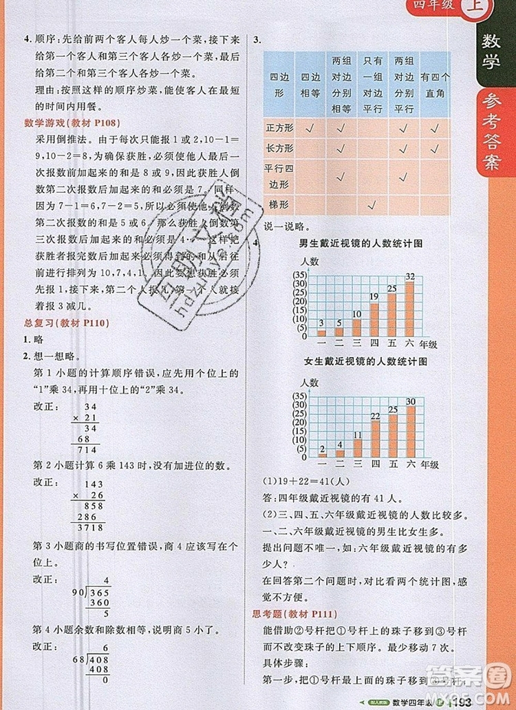 2019年1加1輕巧奪冠課堂直播四年級數(shù)學(xué)上冊人教版參考答案