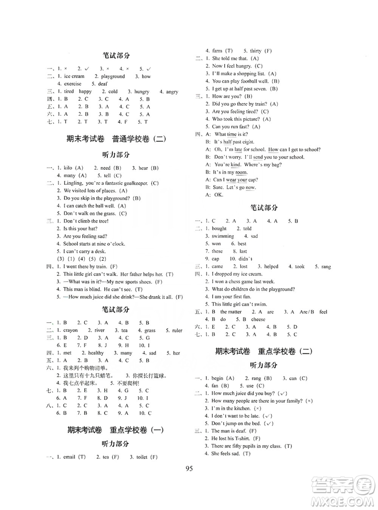 68所名校圖書(shū)2019秋期末沖刺100分完全試卷五年級(jí)英語(yǔ)上冊(cè)外研版全新版答案