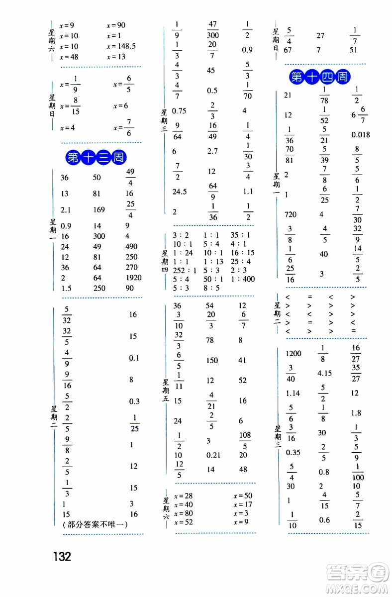 2019秋經(jīng)綸學(xué)典口算達人六年級數(shù)學(xué)上冊BS北師版參考答案