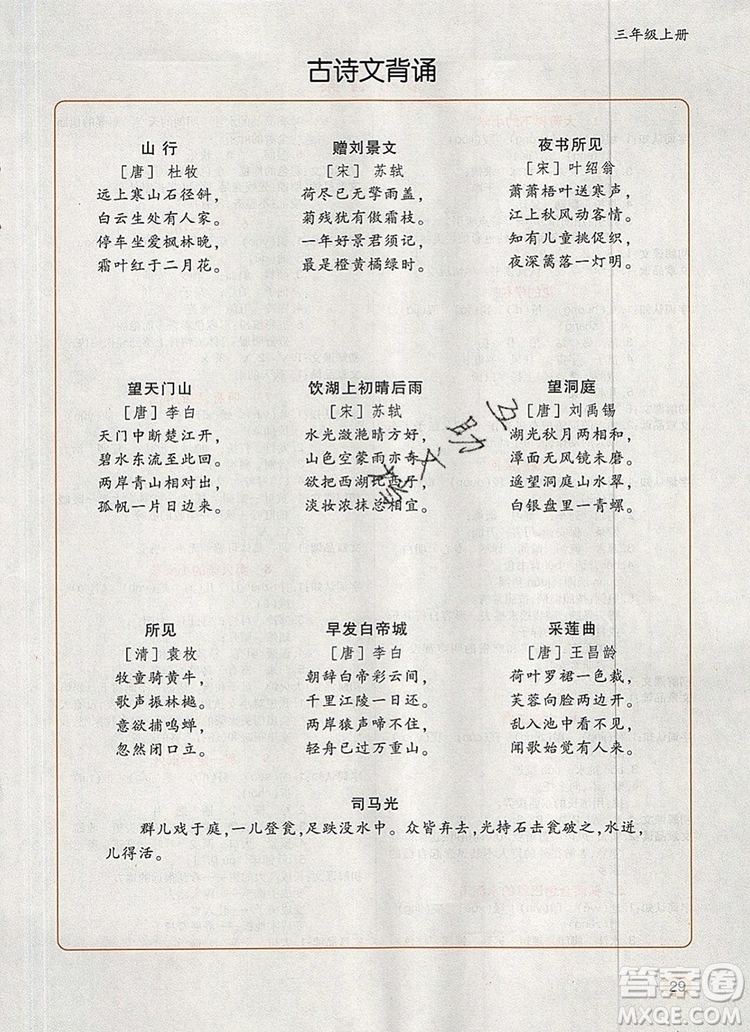 2019年?duì)钤焯炀毻骄毩?xí)三年級(jí)語(yǔ)文上冊(cè)人教版參考答案