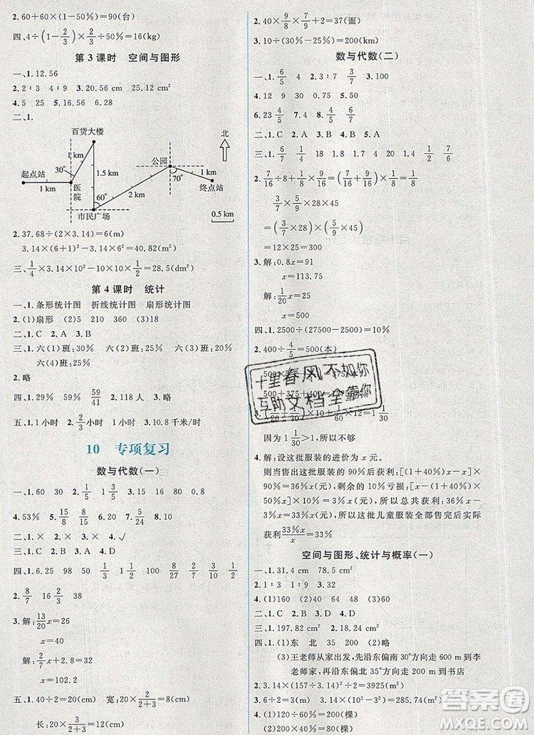 2019年秋新版人教金學(xué)典同步解析與測(cè)評(píng)學(xué)考練六年級(jí)數(shù)學(xué)上冊(cè)人教版答案