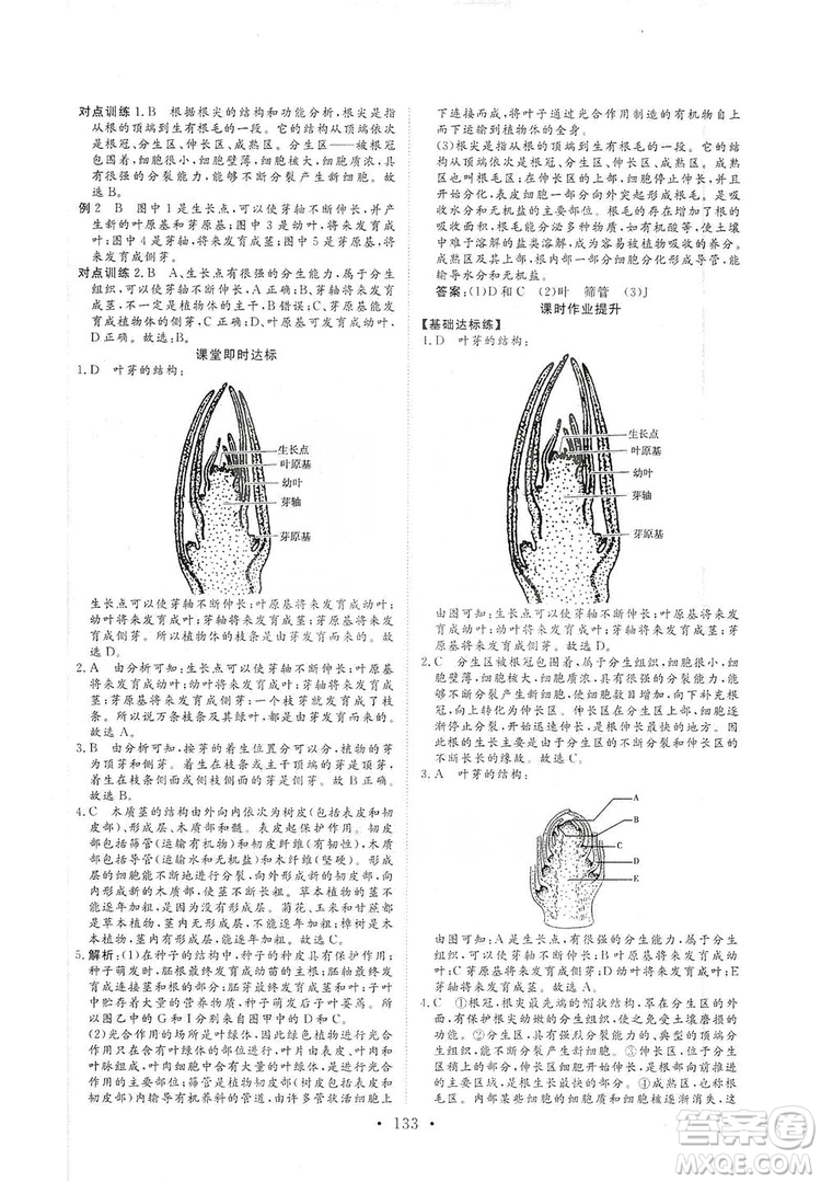 2019海南出版社新課程同步練習冊生物學七年級上冊北師大版答案