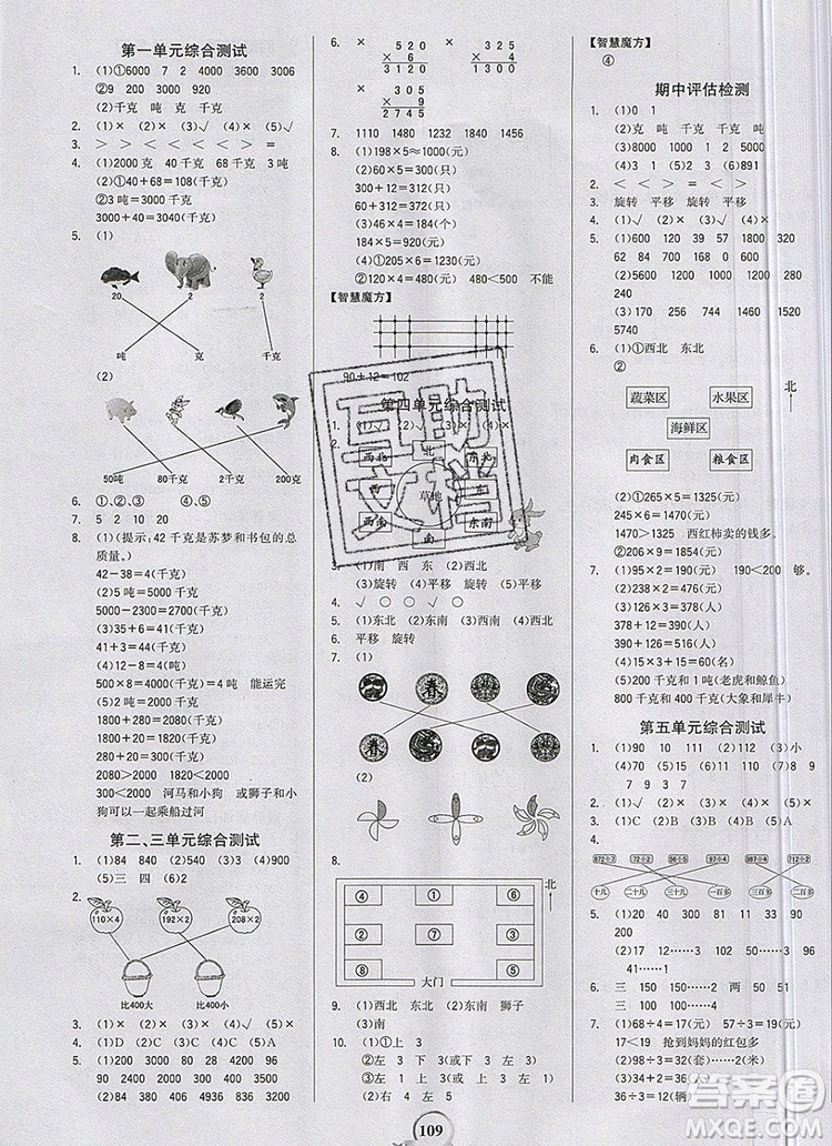 世紀(jì)金榜金榜小博士三年級(jí)數(shù)學(xué)上冊(cè)青島版2020年新版答案