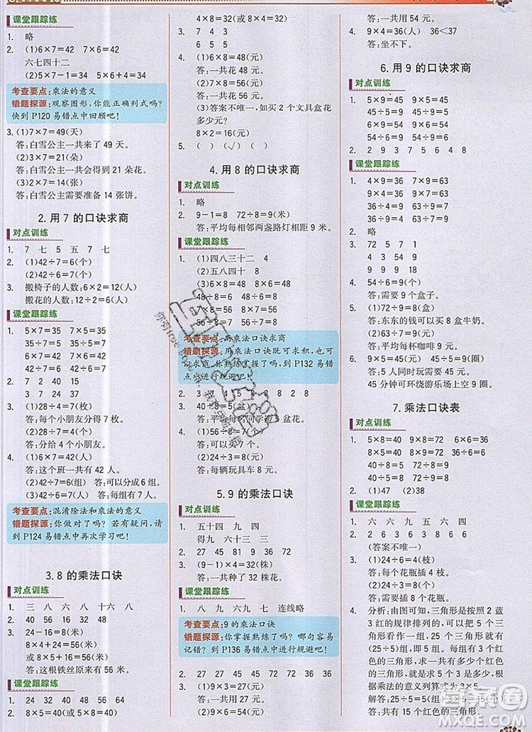 2020年新版世紀(jì)金榜金榜大講堂二年級數(shù)學(xué)上冊蘇教版答案