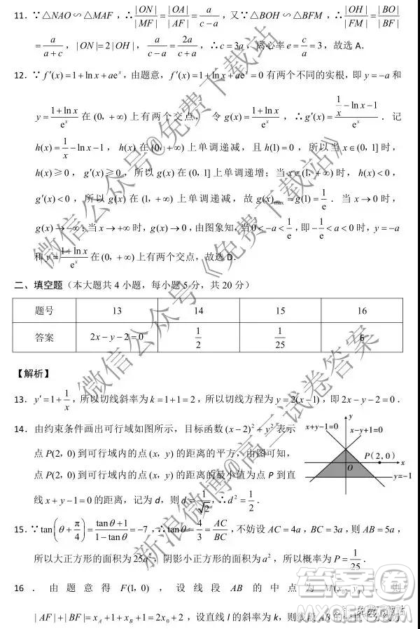 2020屆云師大附中高考適應性月考三文科數(shù)學試題及參考答案