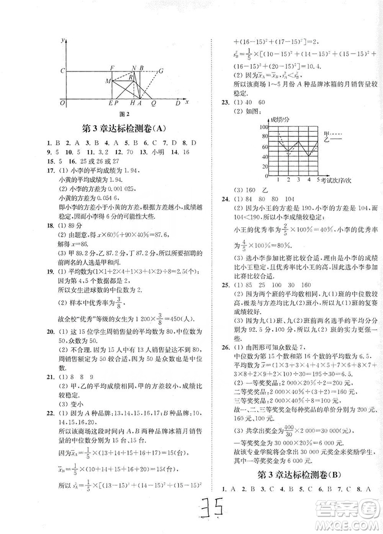 江蘇人民出版社2019南通小題課時(shí)作業(yè)本九年級(jí)數(shù)學(xué)上冊(cè)江蘇版答案