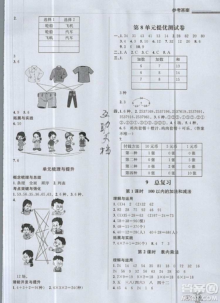 青島出版社2019年創(chuàng)新課時(shí)作業(yè)本二年級(jí)數(shù)學(xué)上冊(cè)人教版答案