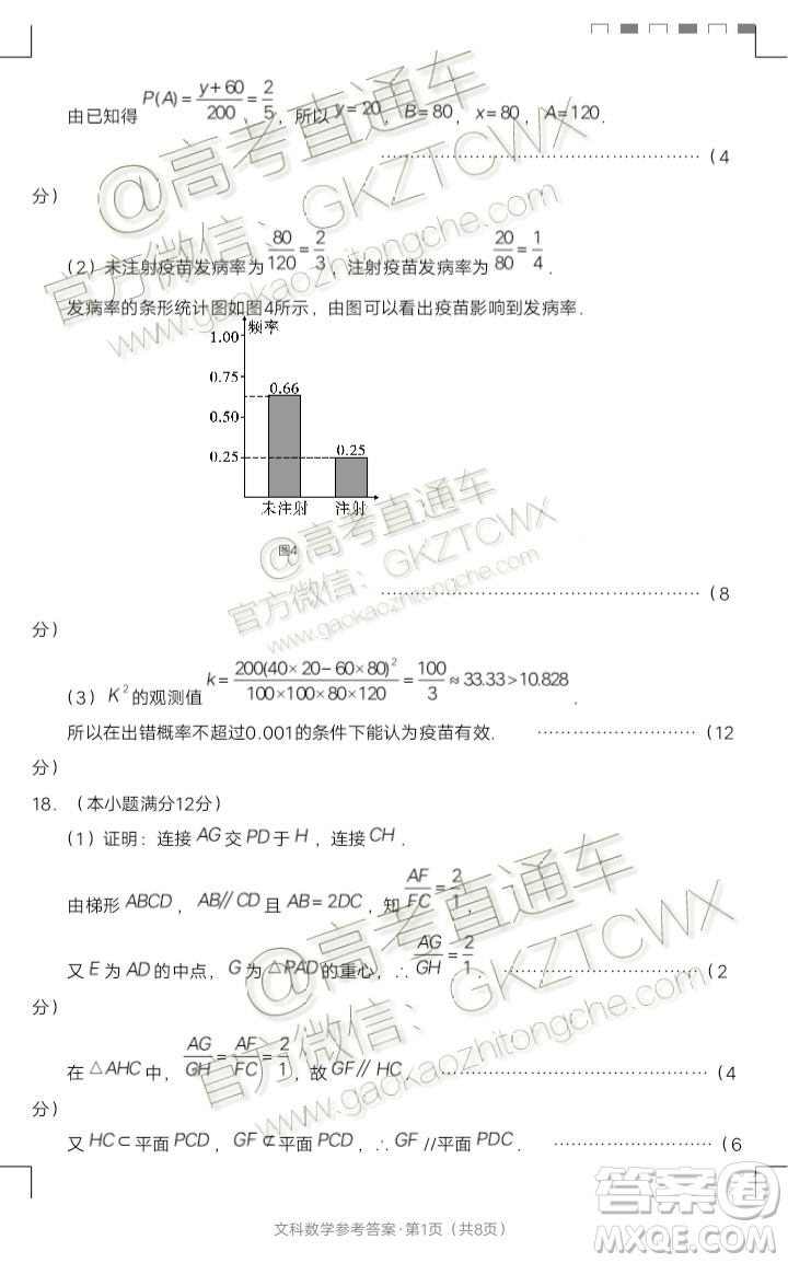 2020屆貴陽一中高考適應性月考二文理數試題及參考答案