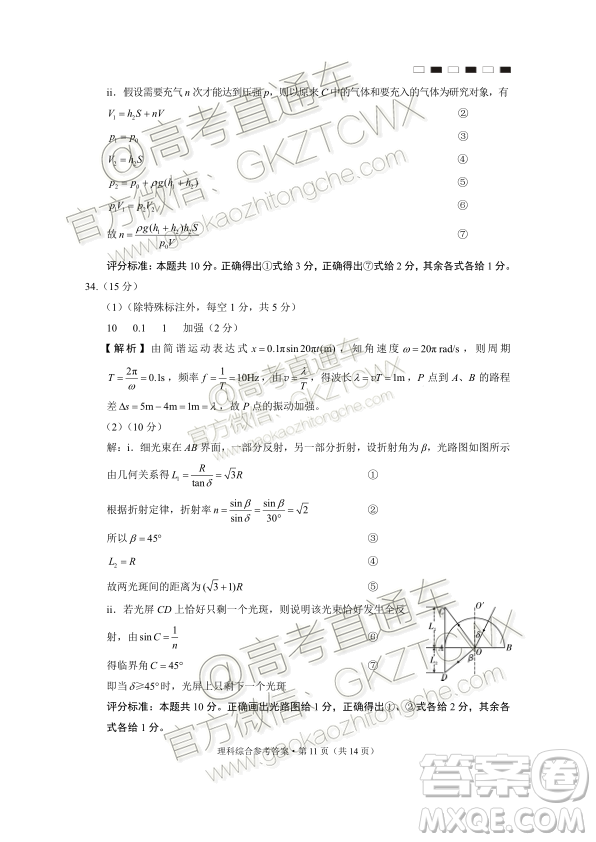 2020屆貴陽(yáng)一中高考適應(yīng)性月考二理綜試題及參考答案