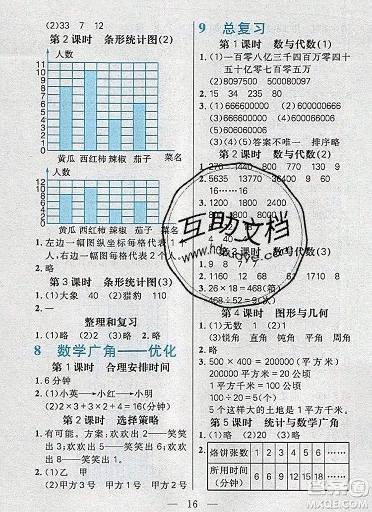 遠方出版社2019年100分闖關(guān)課時作業(yè)四年級數(shù)學上冊人教版答案