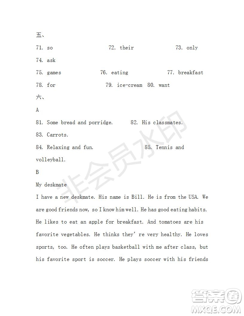 學(xué)生雙語(yǔ)報(bào)2019-2020學(xué)年X版廣東專(zhuān)版七年級(jí)第11期參考答案