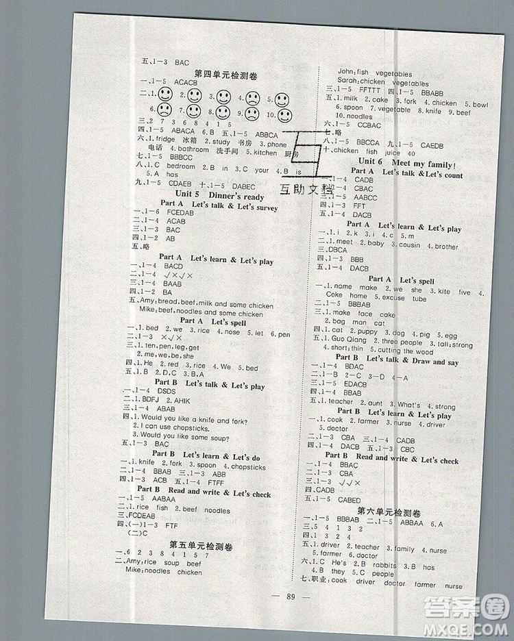 2019年351高效課堂導(dǎo)學(xué)案四年級(jí)英語上冊(cè)人教版答案