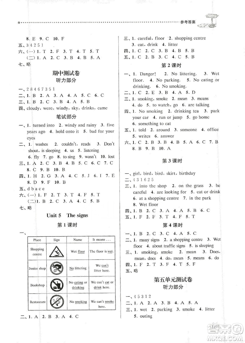 南大勵(lì)學(xué)2019課時(shí)天天練六年級(jí)英語上冊譯林版答案