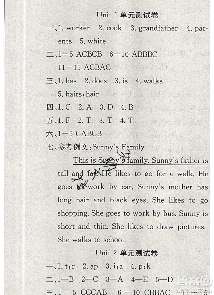 2019年冀教版英才計(jì)劃同步課時(shí)高效訓(xùn)練五年級(jí)英語(yǔ)上冊(cè)答案