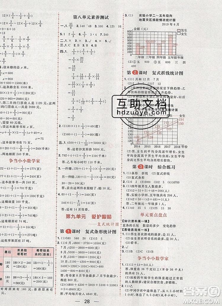 南方出版社2019年核心素養(yǎng)天天練五年級(jí)數(shù)學(xué)上冊(cè)青島版五四制答案
