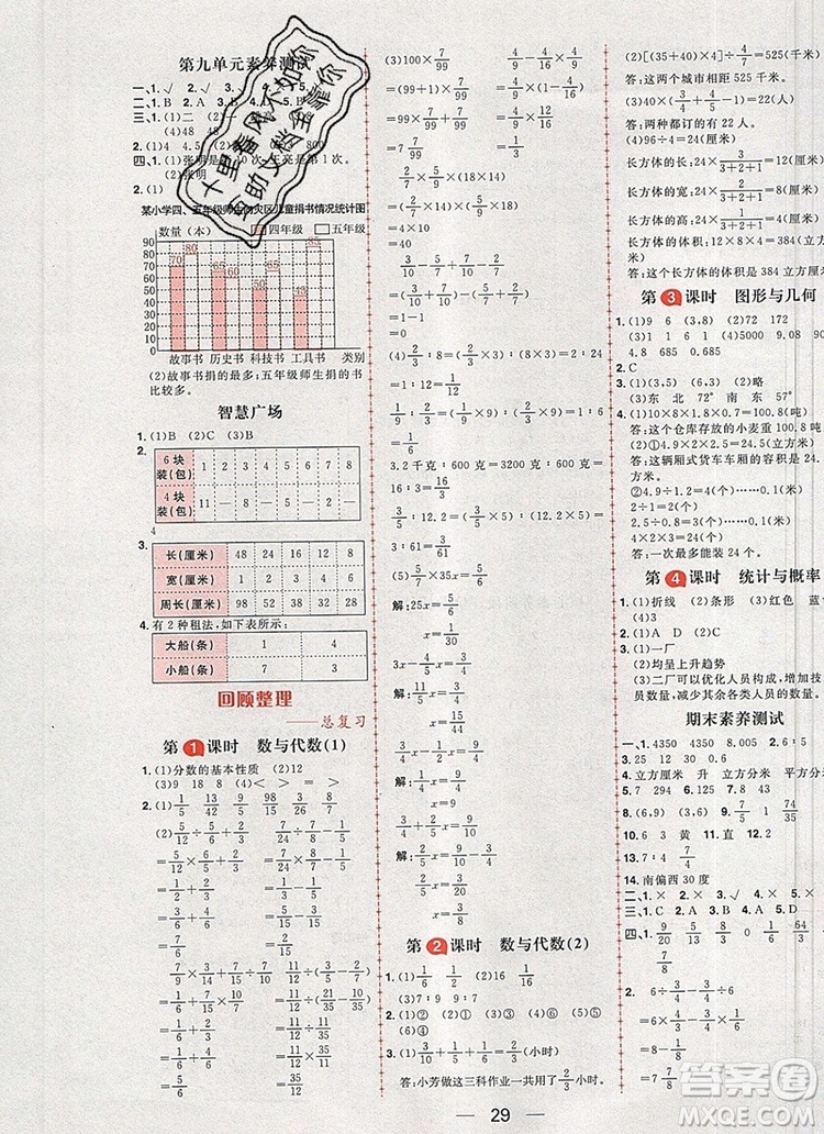 南方出版社2019年核心素養(yǎng)天天練五年級(jí)數(shù)學(xué)上冊(cè)青島版五四制答案