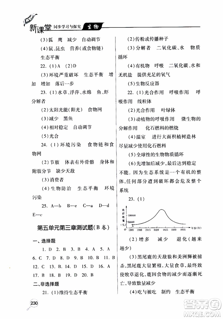 2019年新課堂同步學(xué)習(xí)與探究生物八年級上學(xué)期人教版參考答案