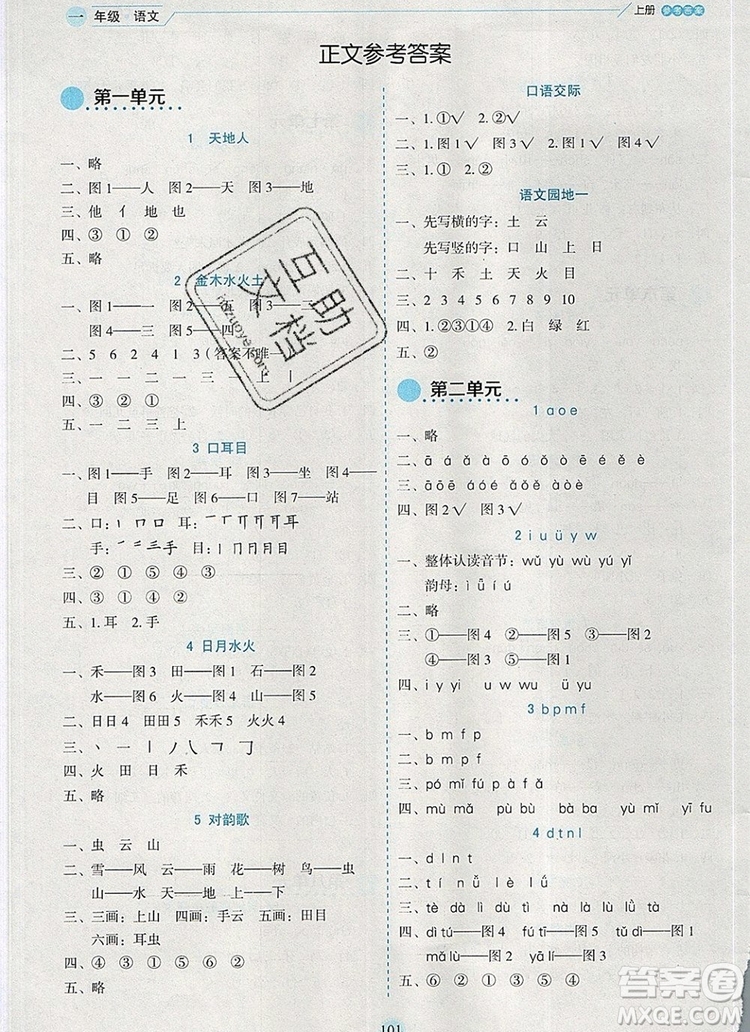 延邊人民出版社2019年百分學(xué)生作業(yè)本題練王一年級(jí)語(yǔ)文上冊(cè)部編版答案