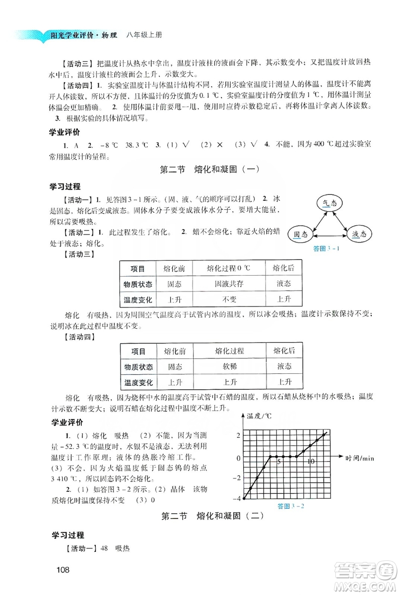 廣州出版社2019陽(yáng)光學(xué)業(yè)評(píng)價(jià)物理八年級(jí)上冊(cè)人教版答案