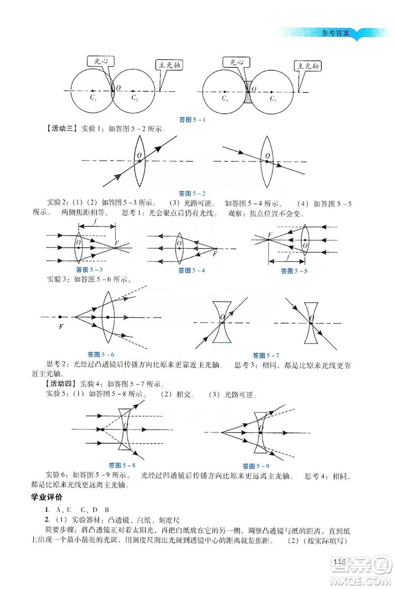 廣州出版社2019陽(yáng)光學(xué)業(yè)評(píng)價(jià)物理八年級(jí)上冊(cè)人教版答案