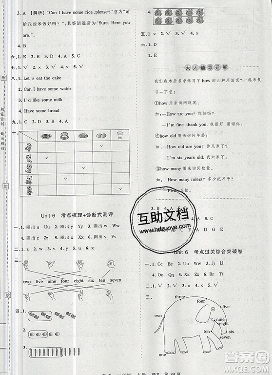 江西人民出版社2019年王朝霞考點(diǎn)梳理時習(xí)卷三年級英語上冊人教版答案