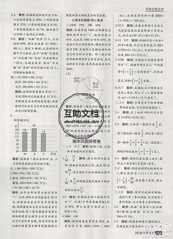 2019年考點集訓(xùn)與滿分備考六年級數(shù)學(xué)上冊北京版答案