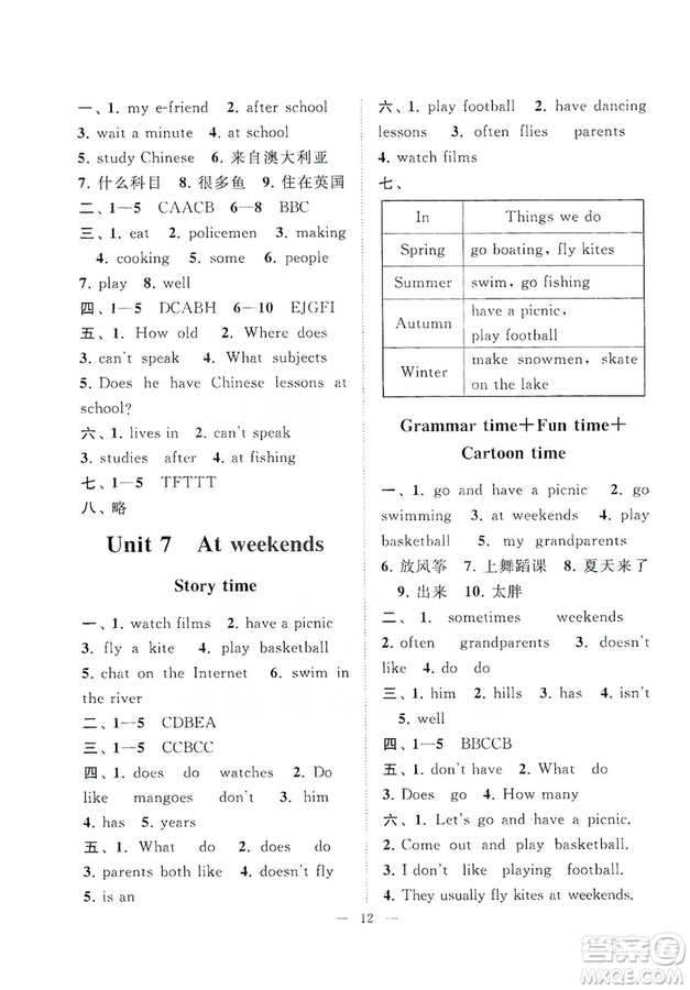 江蘇人民出版社2019小學(xué)版走進(jìn)重點(diǎn)初中拓展與培優(yōu)英語五年級(jí)上冊譯林牛津版YLNJ答案