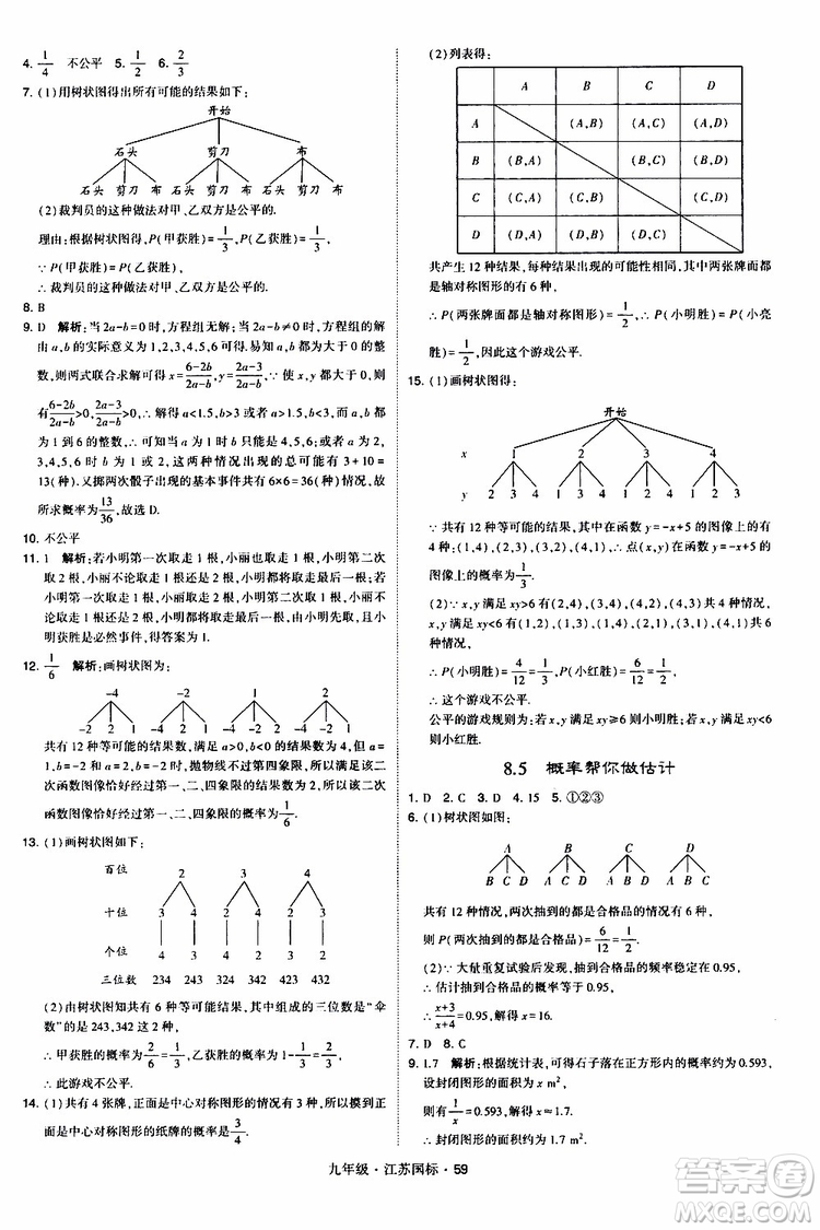 2019年經(jīng)綸學(xué)典學(xué)霸題中題數(shù)學(xué)九年級(jí)全一冊(cè)江蘇國(guó)際參考答案