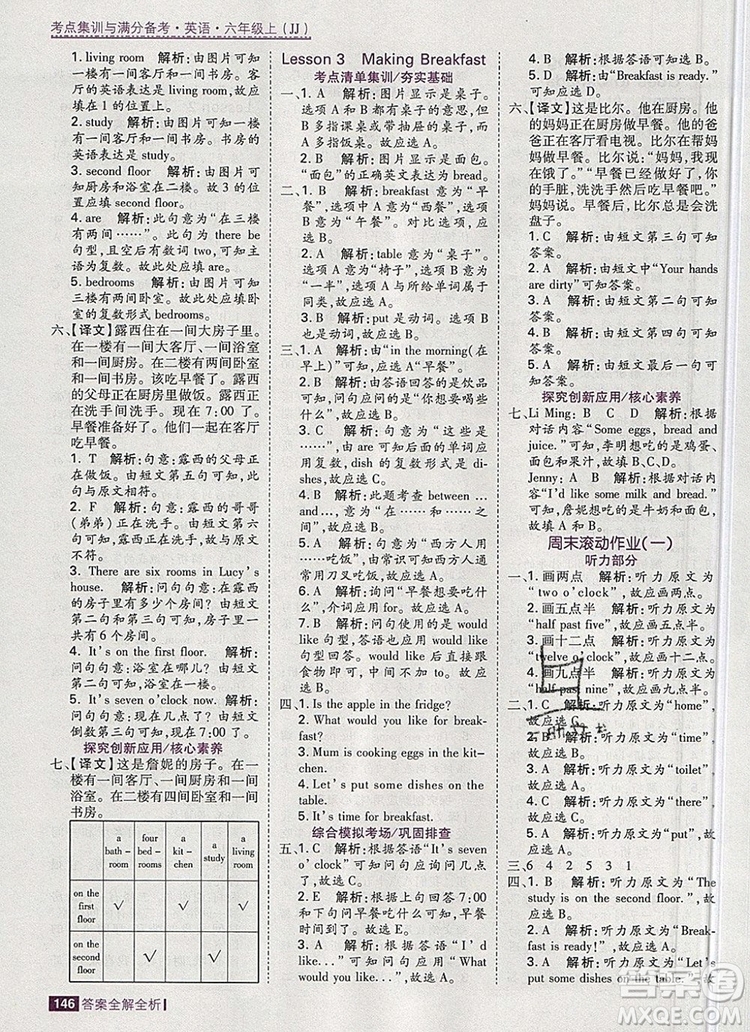 2019年考點(diǎn)集訓(xùn)與滿分備考六年級(jí)英語上冊(cè)冀教版答案