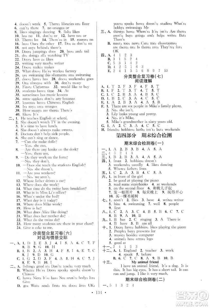 江蘇人民出版社2019江蘇好卷5年級(jí)英語(yǔ)上冊(cè)譯林版答案