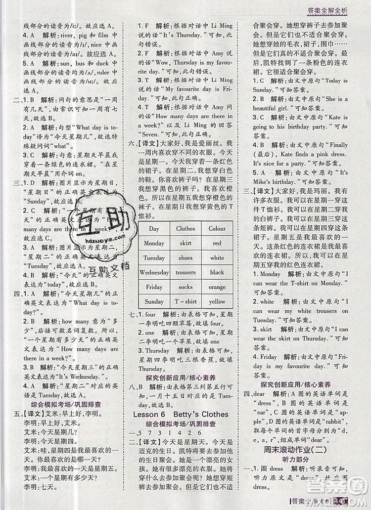 2019年考點(diǎn)集訓(xùn)與滿分備考四年級(jí)英語上冊(cè)冀教版答案