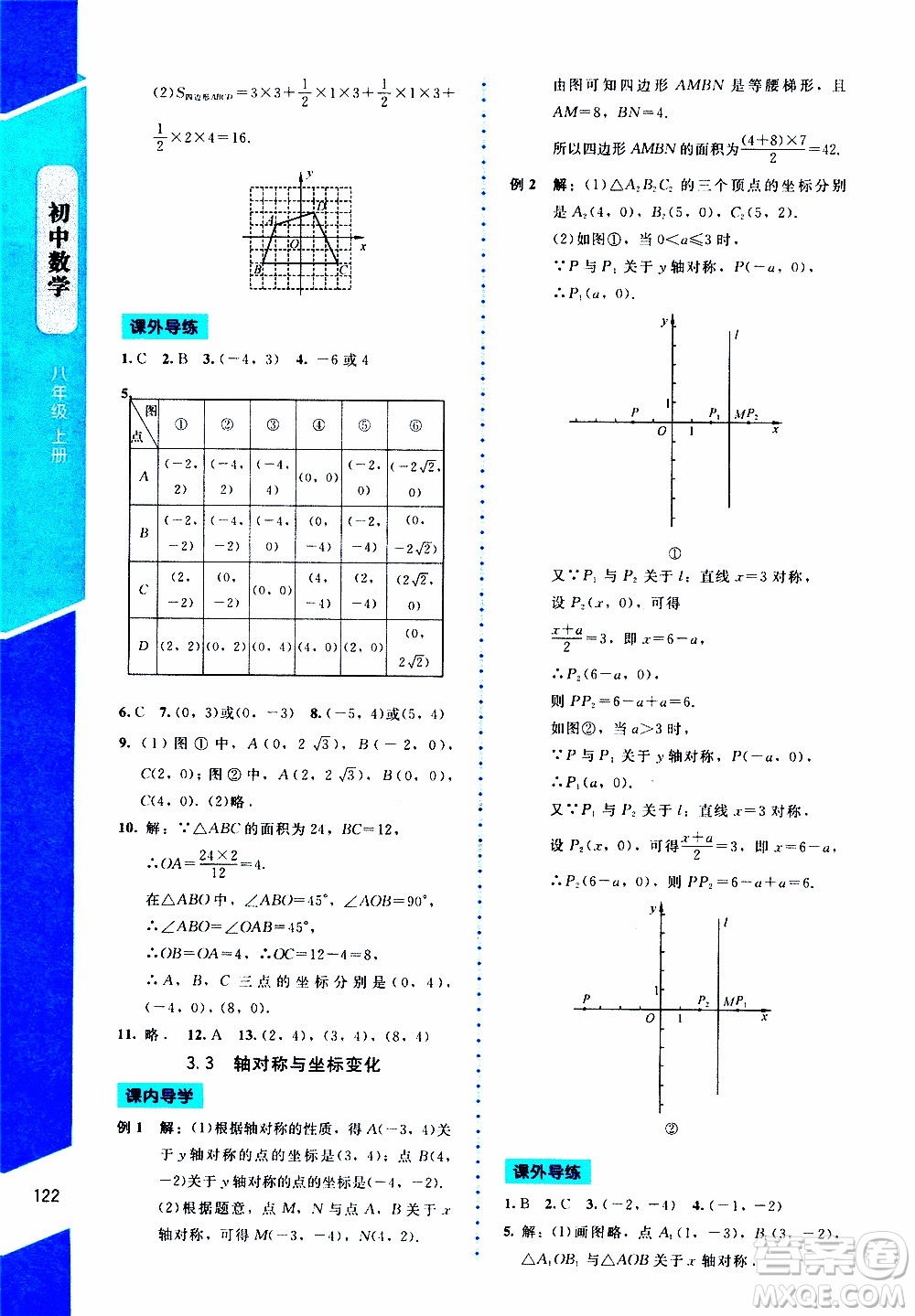 2019年課內(nèi)課外直通車數(shù)學(xué)八年級(jí)上冊(cè)北師大版參考答案