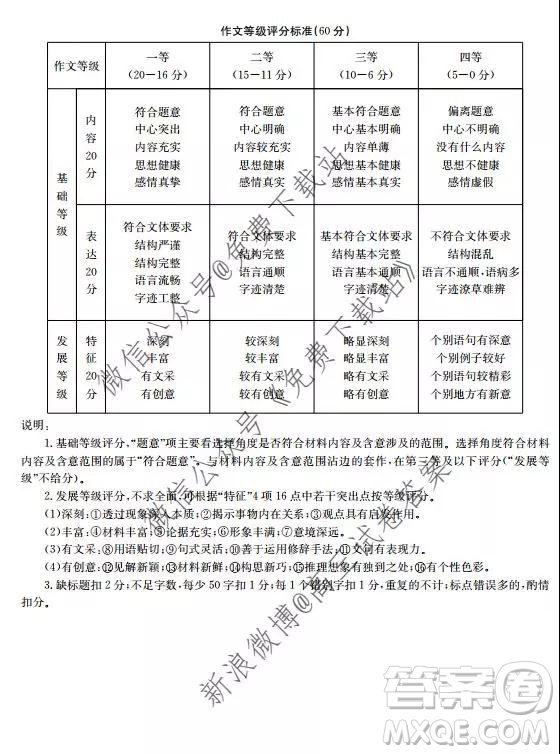 2020屆邢臺市高三上學(xué)期第三次月考語文答案